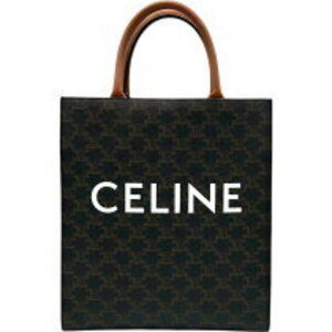 Celine Canvas Vertical Tan Shoulder Bag Triomphe Cabas